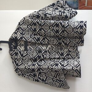 Last call! Chic mosaic black + white jacket